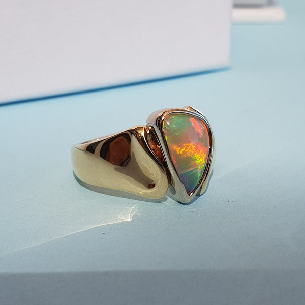 Solid Australian Opal Ring