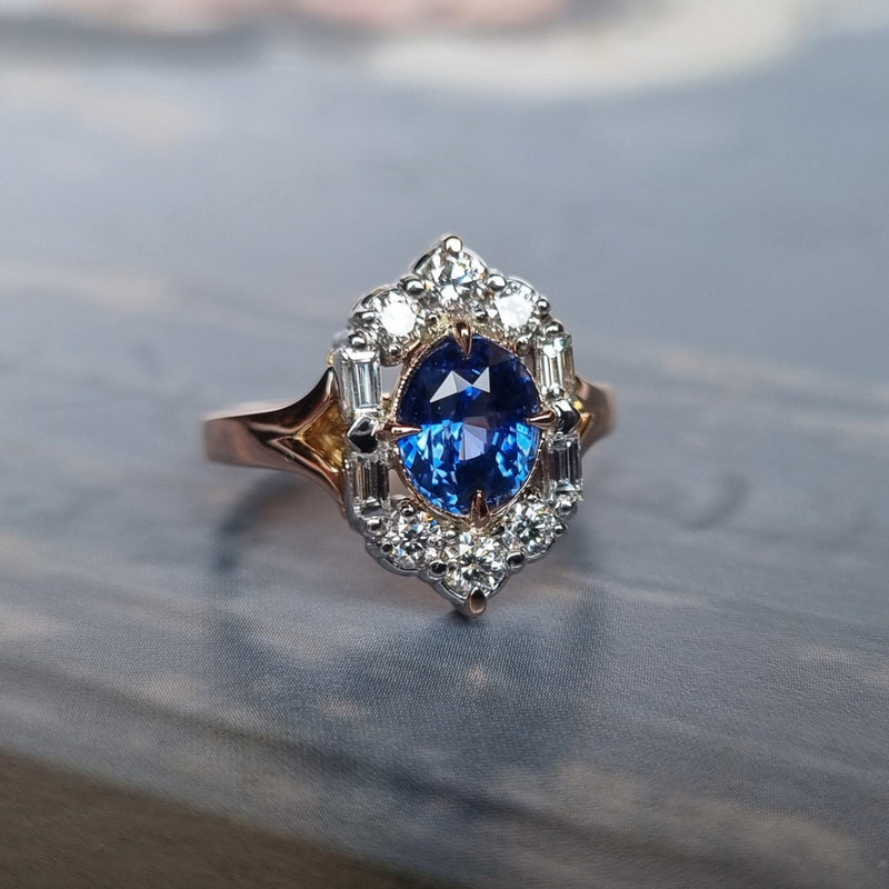 Ceylon Sapphire and Diamond Dress Ring