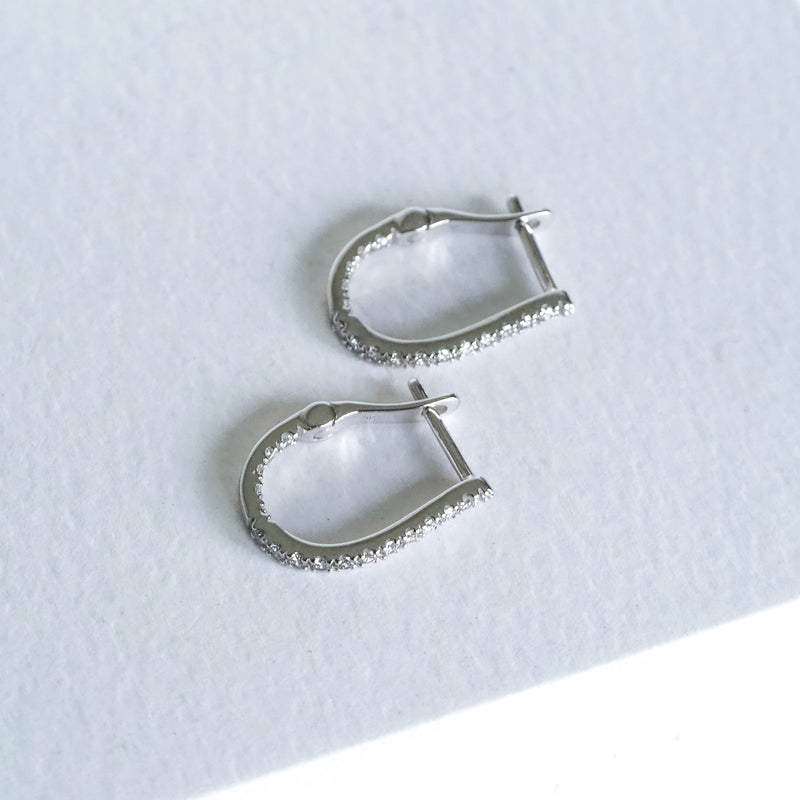 Diamond Claw-Set Huggie Earrings