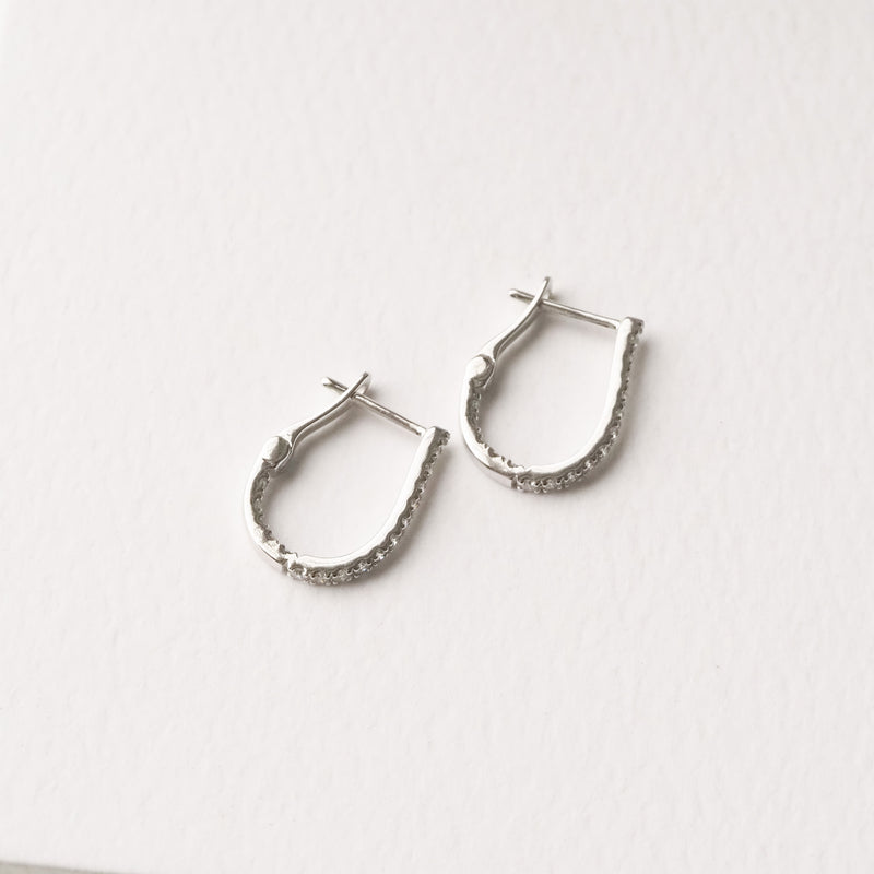 Diamond Claw-Set Huggie Earrings