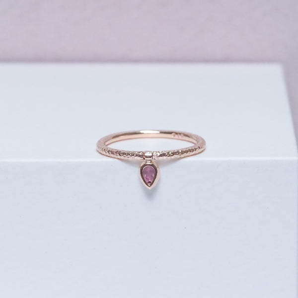 Patterned Stacker Ring with Charm