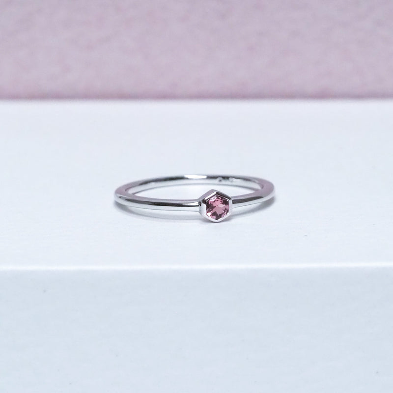 Pink Tourmaline Stacker Ring