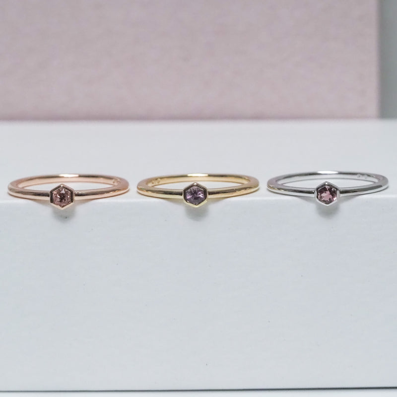 Pink Tourmaline Stacker Ring