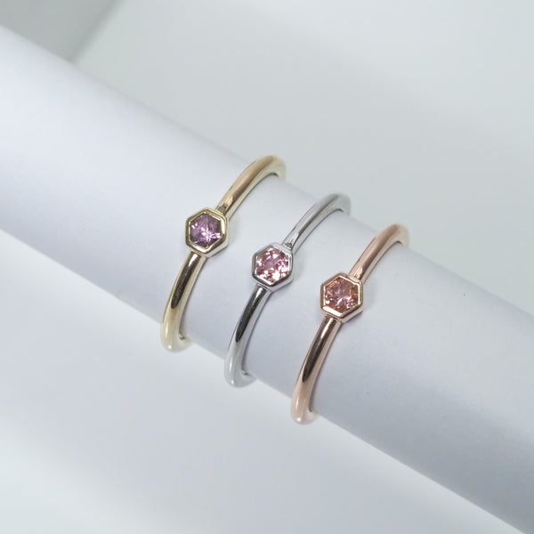 Pink Tourmaline Stacker Ring