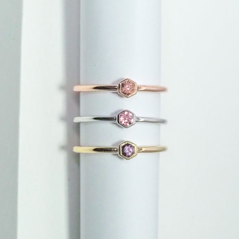 Pink Tourmaline Stacker Ring