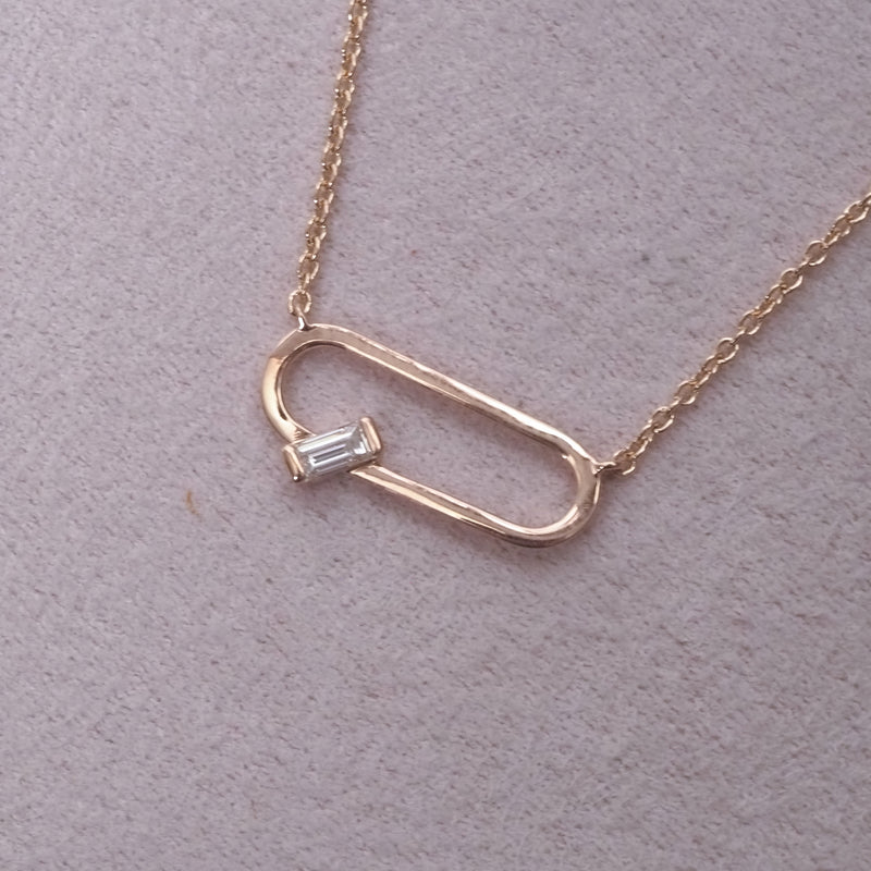 Diamond Paper Clip Necklet