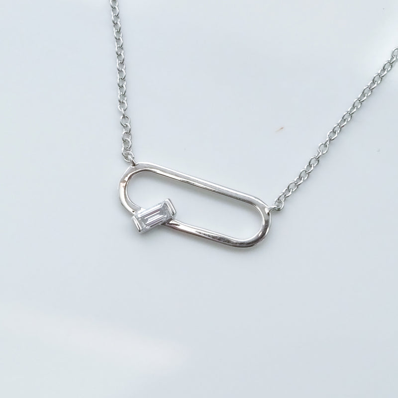 Diamond Paper Clip Necklet