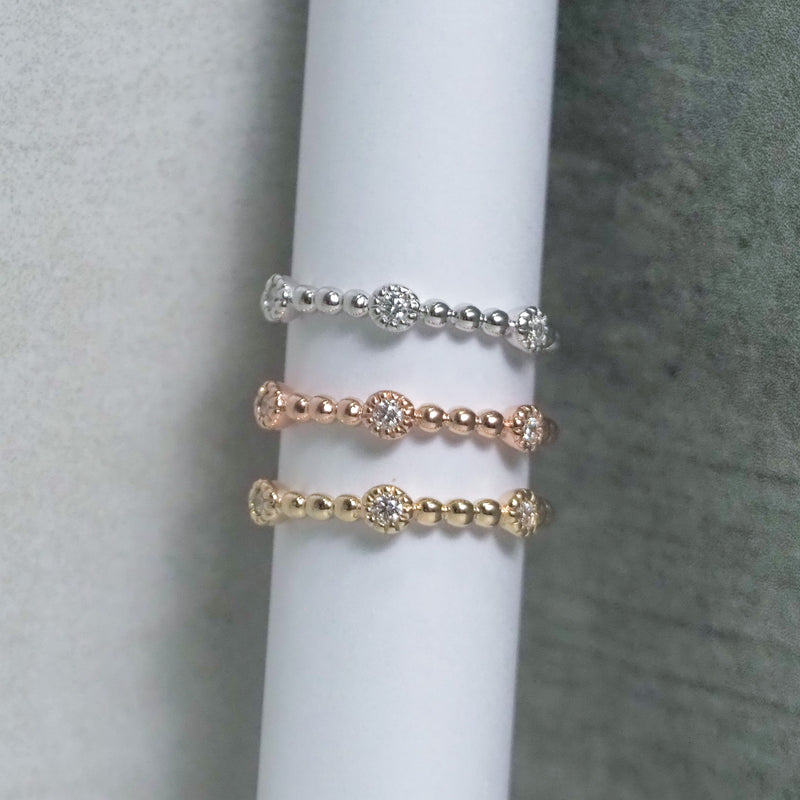 Diamond Ball Stacker Ring