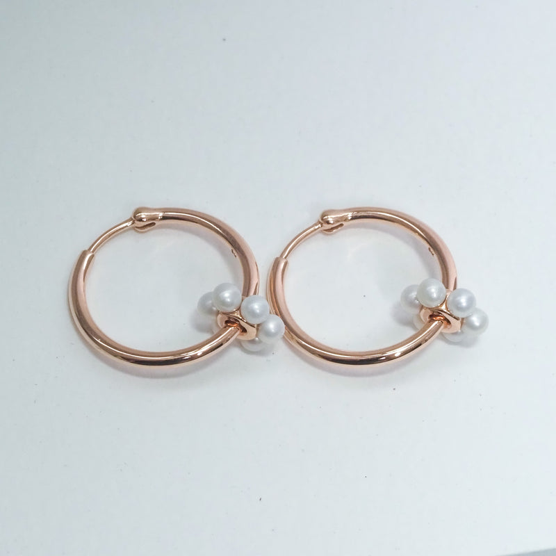 Pearl Spinner Hoop Earrings