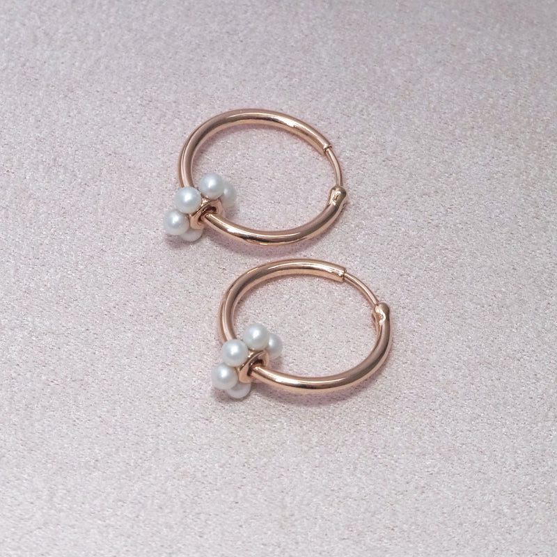 Pearl Spinner Hoop Earrings