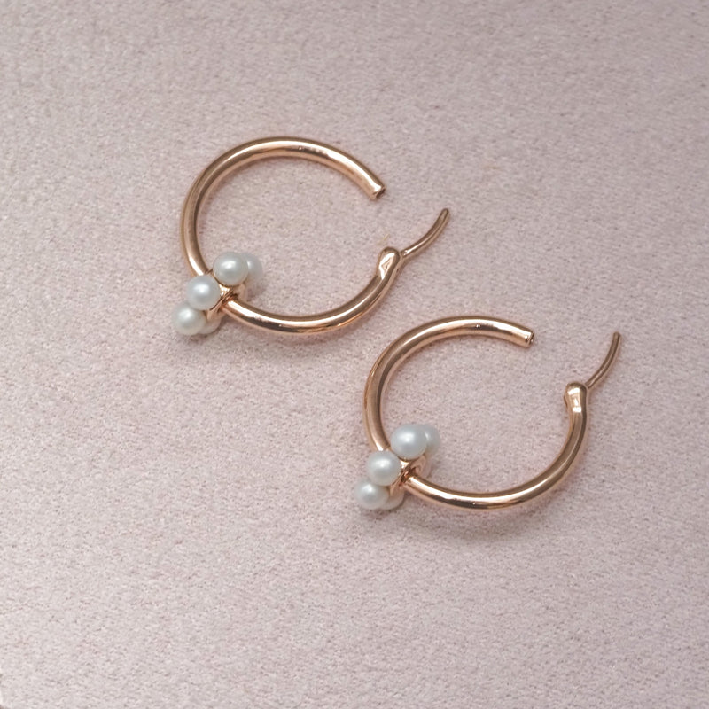 Pearl Spinner Hoop Earrings