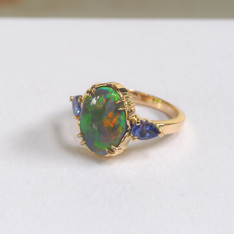 Elixir Opal and Tanzanite Ring