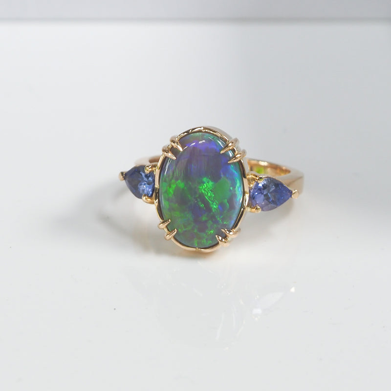 Elixir Opal and Tanzanite Ring