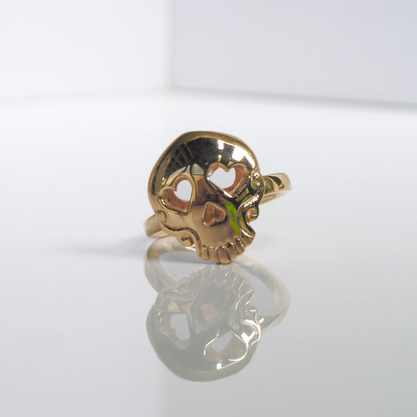 Luv Skull Gold Ring