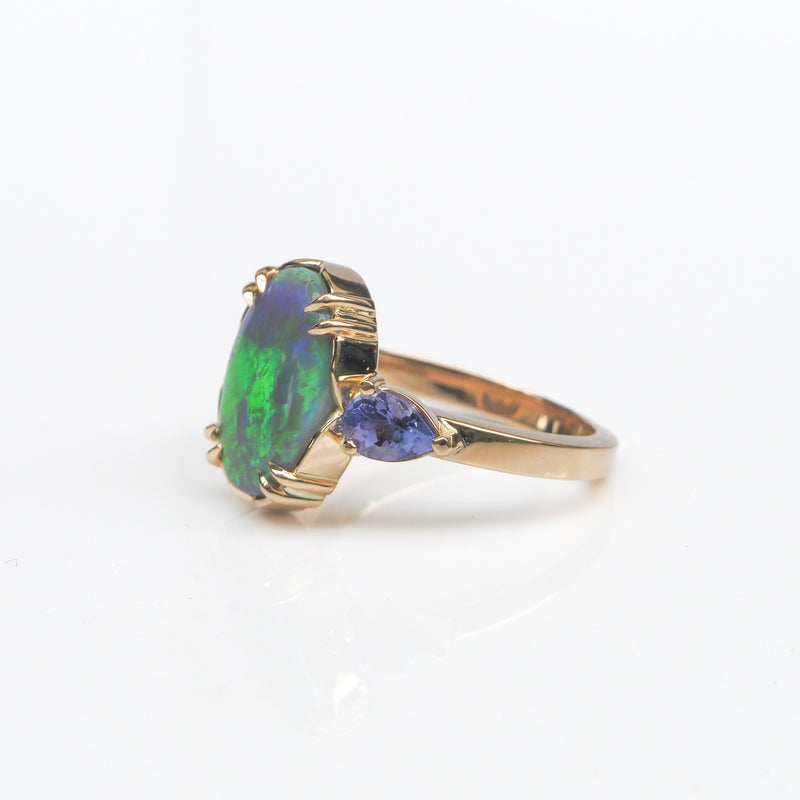 Elixir Opal and Tanzanite Ring