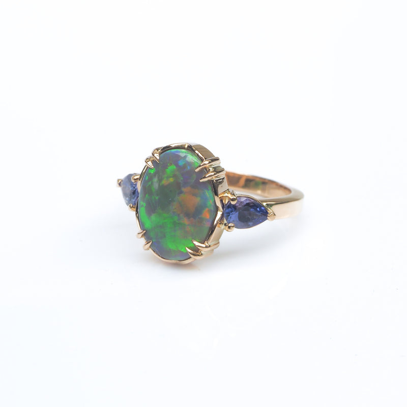 Elixir Opal and Tanzanite Ring