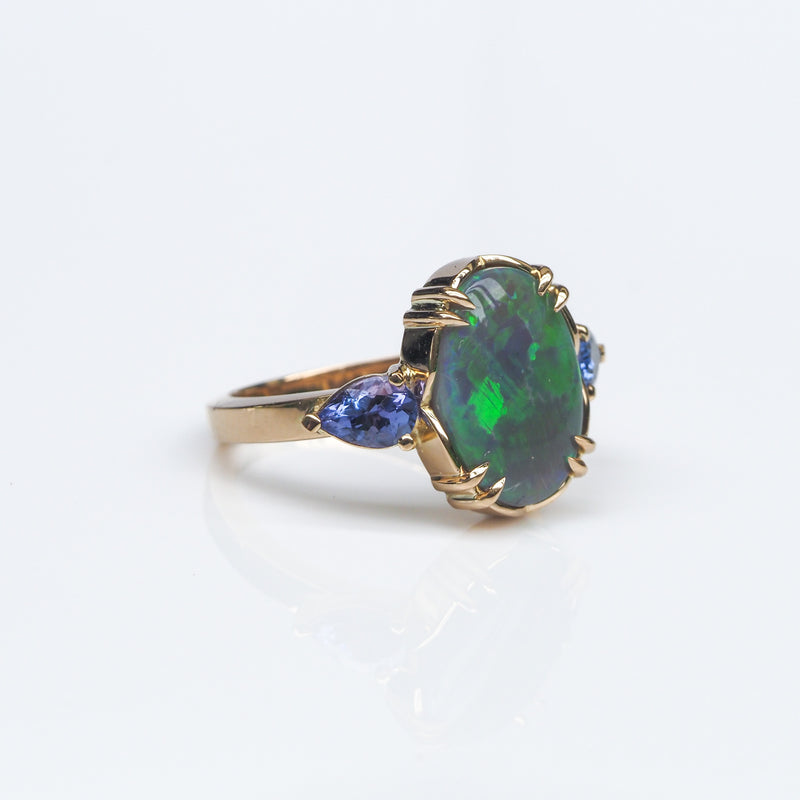 Elixir Opal and Tanzanite Ring