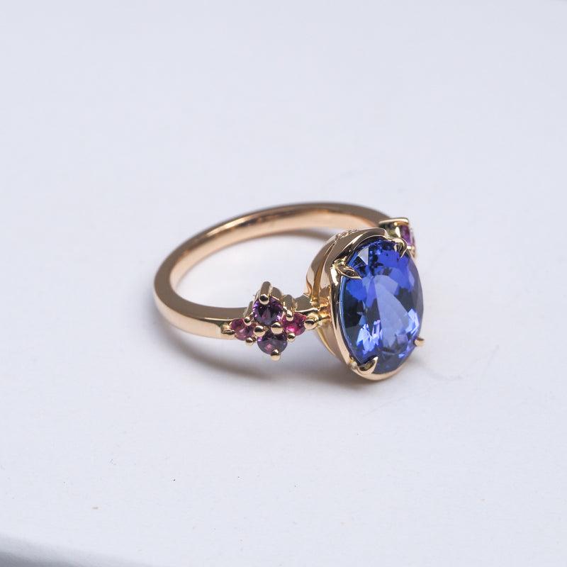 Whimsy Tanzanite and Sapphire ring