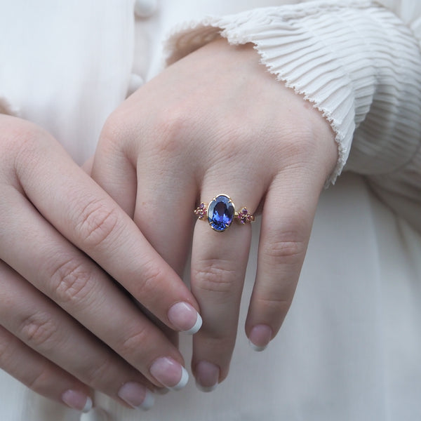 Whimsy Tanzanite and Sapphire ring