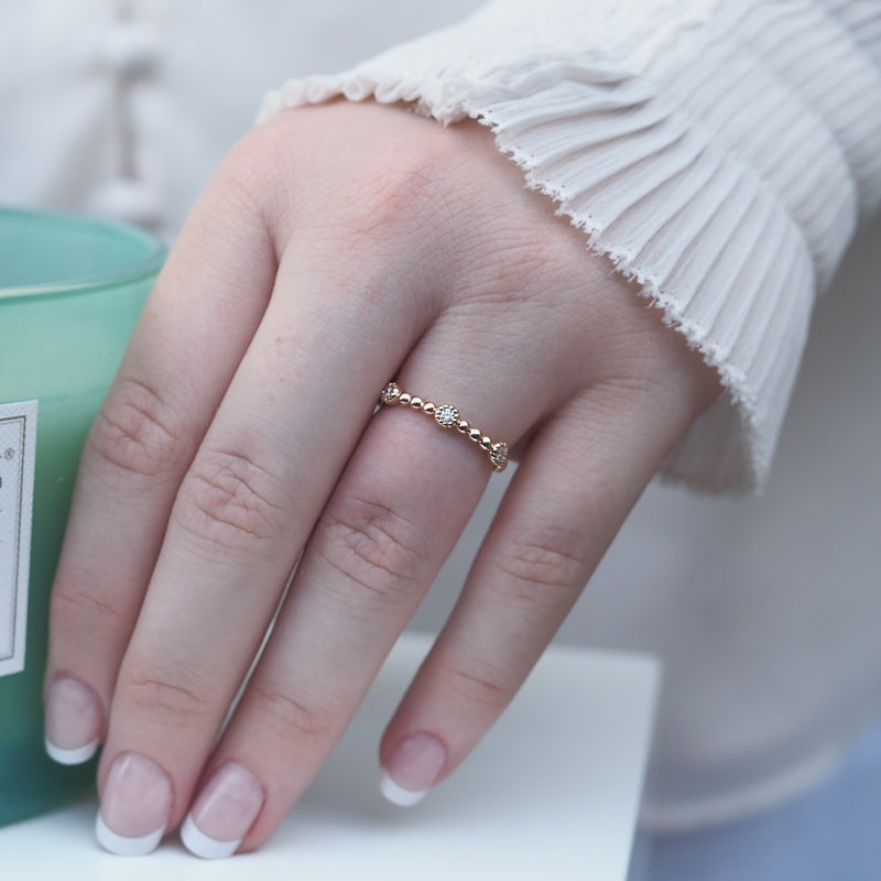 Diamond Ball Stacker Ring