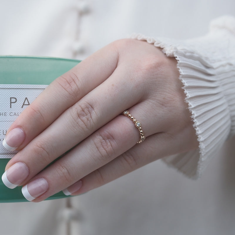 Diamond Ball Stacker Ring