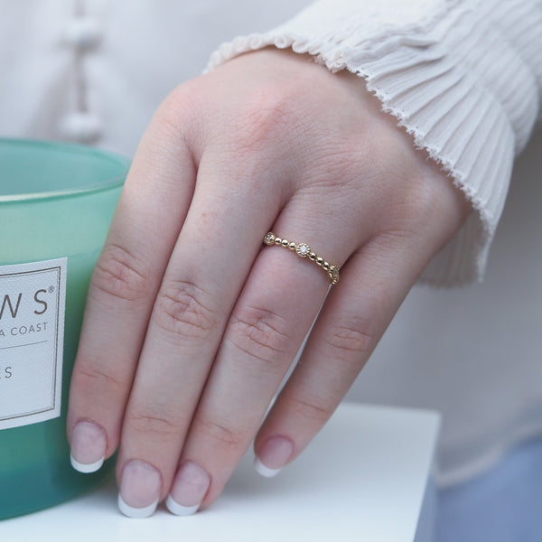 Diamond Ball Stacker Ring