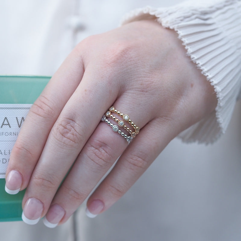 Diamond Ball Stacker Ring