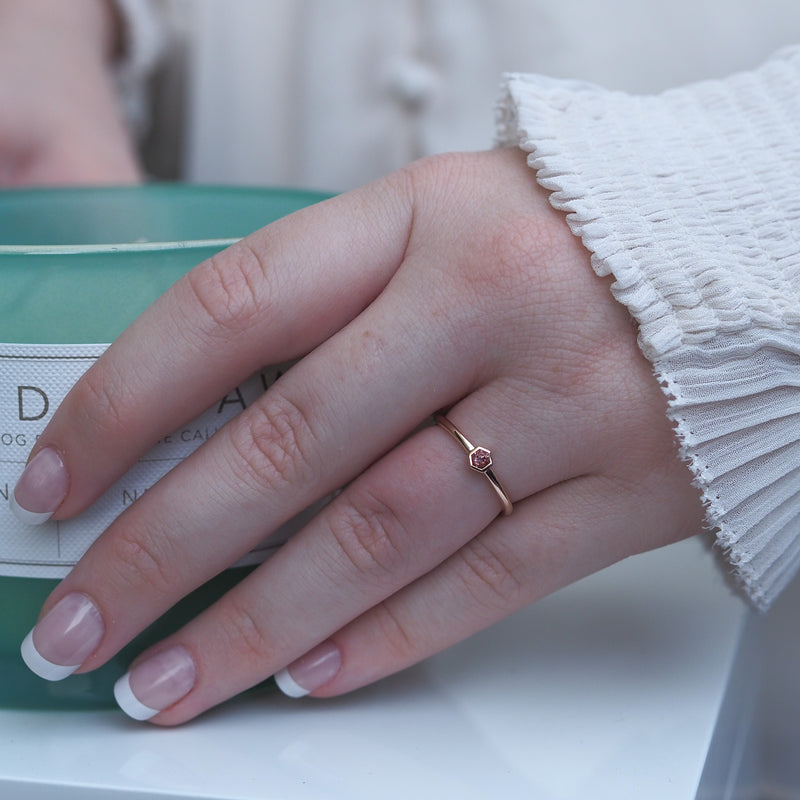 Pink Tourmaline Stacker Ring