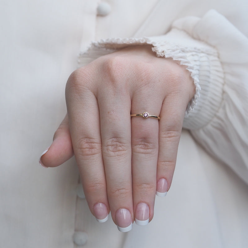 Pink Tourmaline Stacker Ring