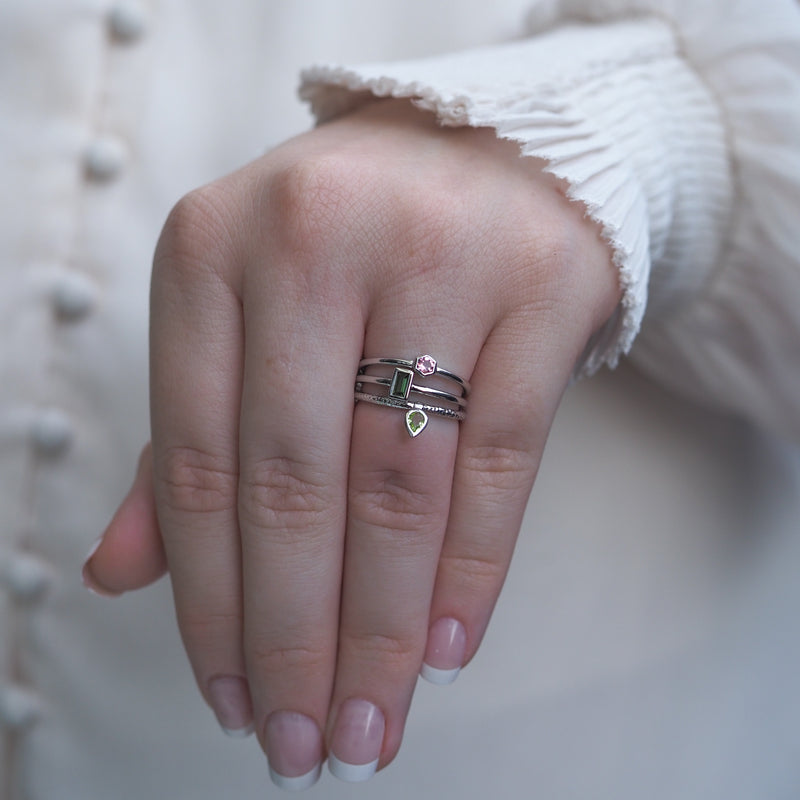 Pink Tourmaline Stacker Ring