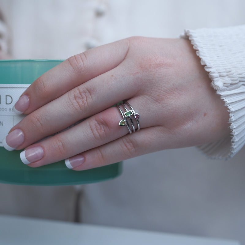 Pink Tourmaline Stacker Ring
