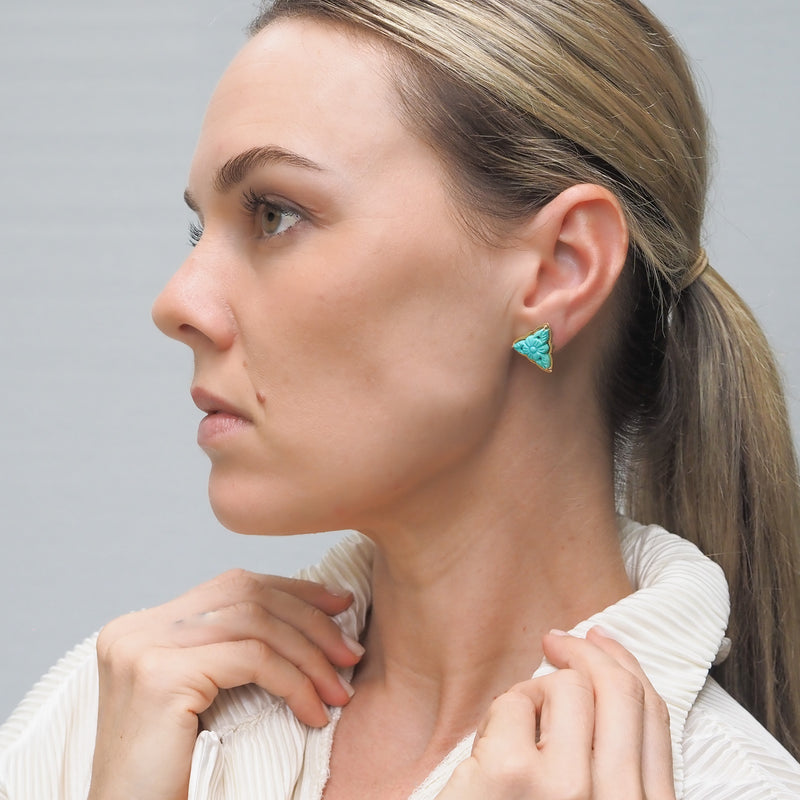 Turquoise and Pearl stud Earrings
