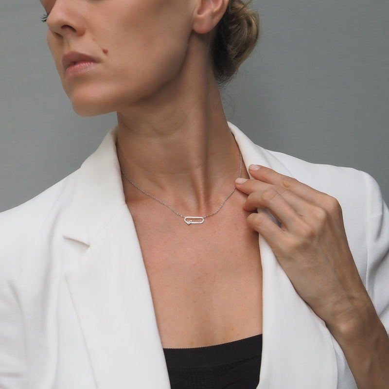 Diamond Paper Clip Necklet