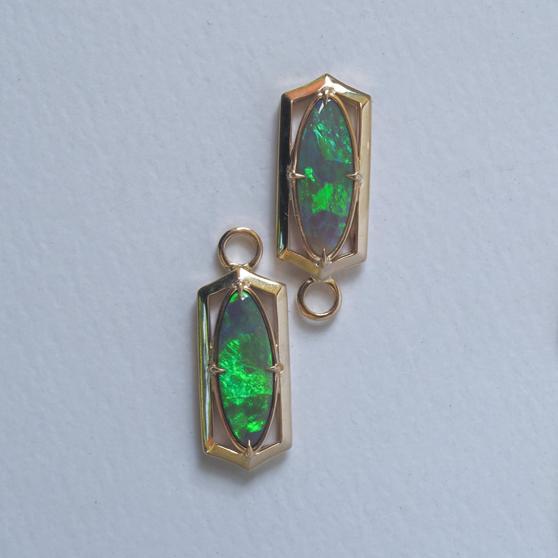 Elongated Convertible Opal Earrings