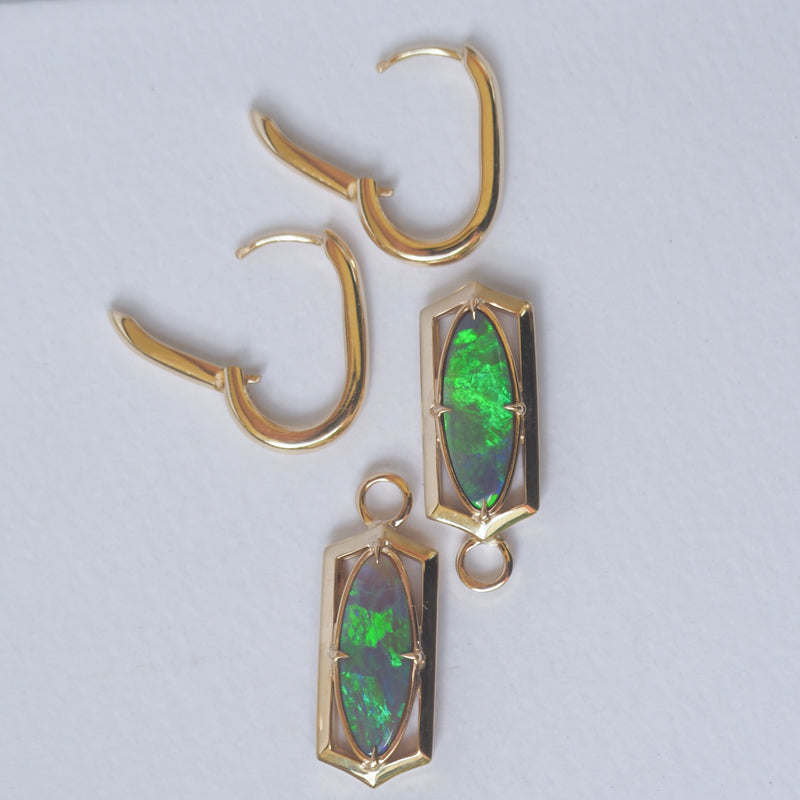 Elongated Convertible Opal Earrings
