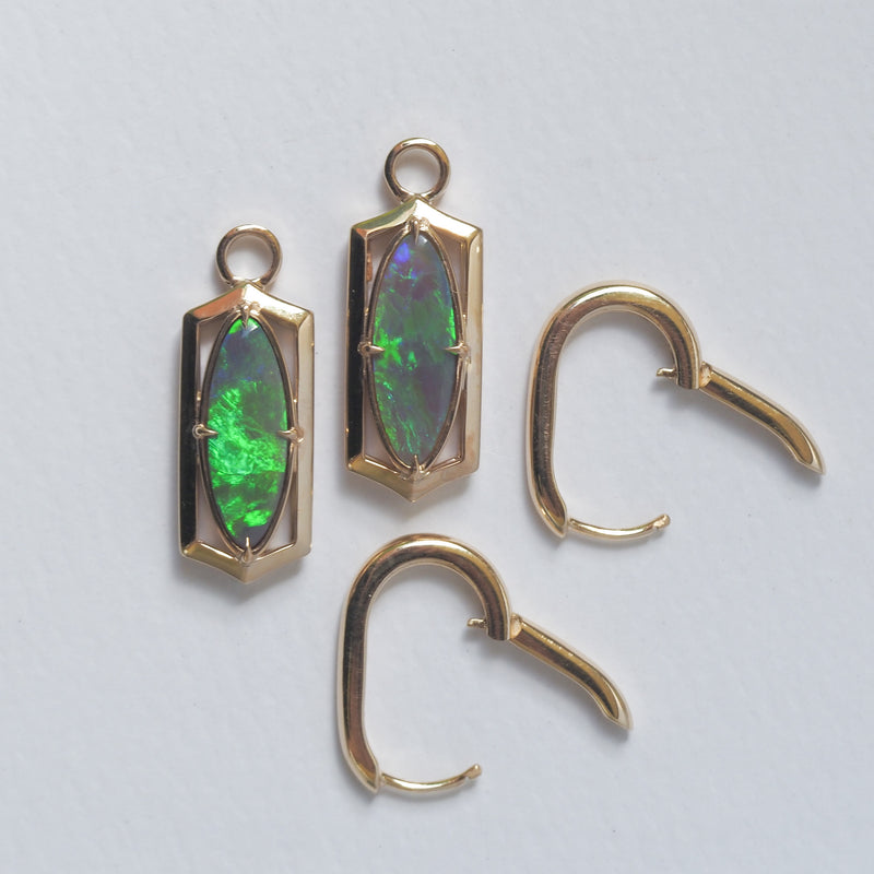 Elongated Convertible Opal Earrings