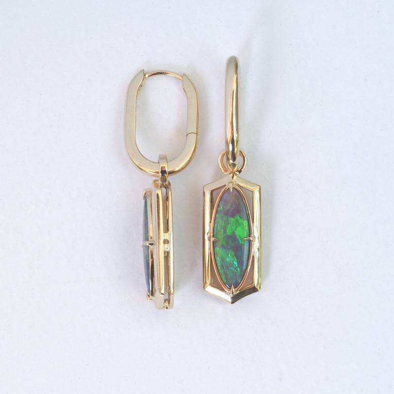 Elongated Convertible Opal Earrings