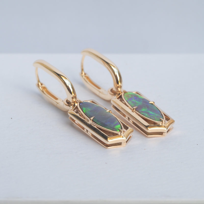 Elongated Convertible Opal Earrings