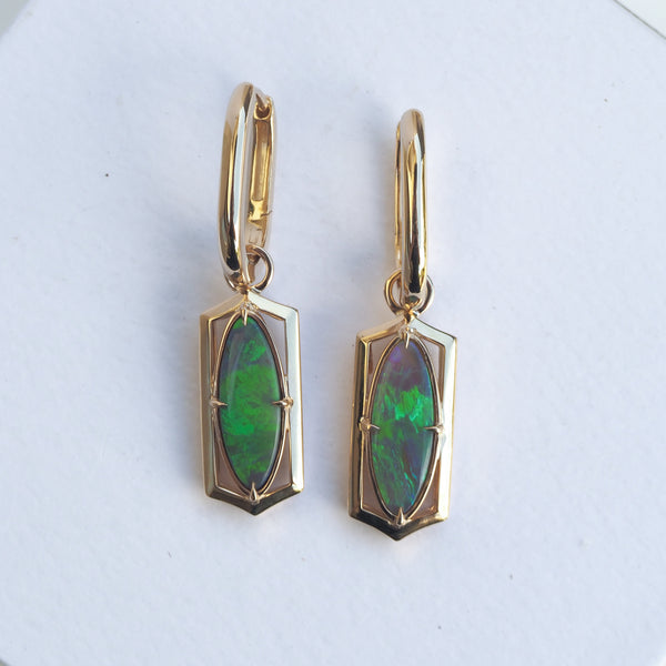 Elongated Convertible Opal Earrings