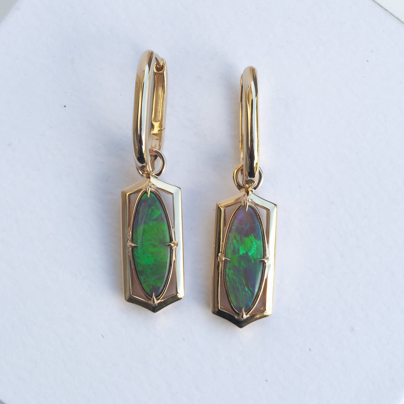Elongated Convertible Opal Earrings