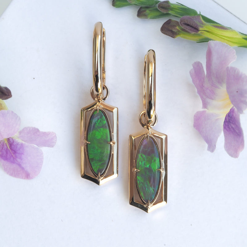 Elongated Convertible Opal Earrings