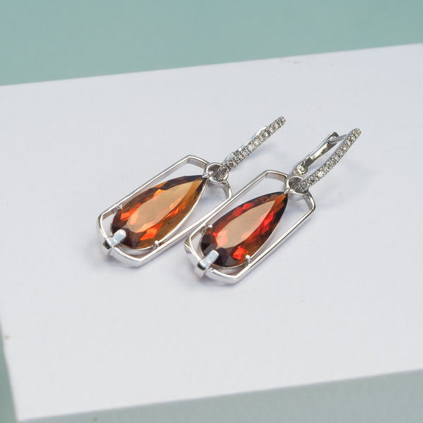 Art Deco Pear Citrine convertible Earring