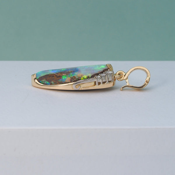 Boulder opal Pearl Enhancer Pendant.