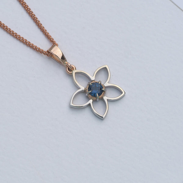 Sapphire Flower Pendant