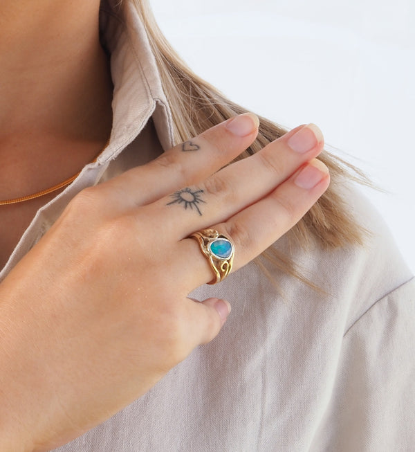 Australian Lightning Ridge Opal Ring