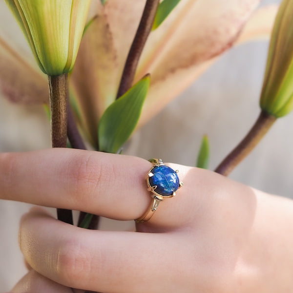 Australian Lightening Ridge Opal Ring