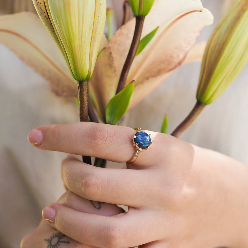 Australian Lightening Ridge Opal Ring