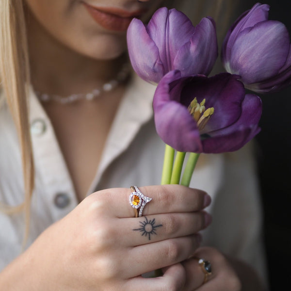 Diamond Stacker V Shape Ring