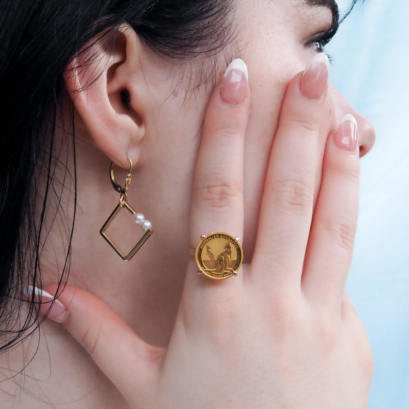 Square Shape Akoya Pearl Earrings