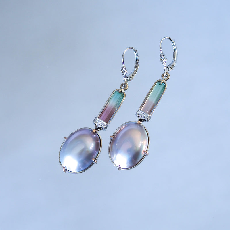 Orpheus Island Pearls and Tourmaline Earrings